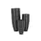 Black Ribbed Floor Metal Vase Set with Horizontal Grooves